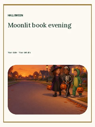 Moonlit book evening · Framed serif invitation template