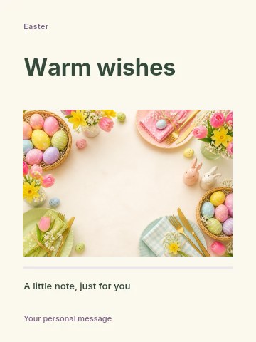 Easter school celebration greeting card template