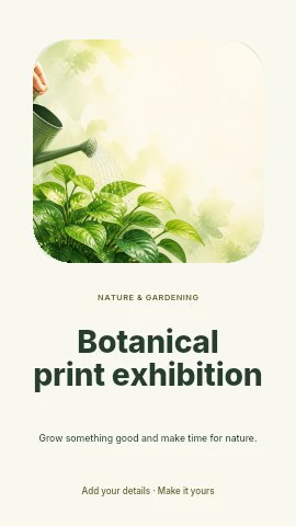 Botanical print exhibition instagram story template