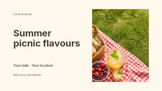 Summer picnic flavours youtube thumbnail template · Horizontal photo dialogue