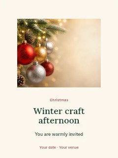 Winter craft afternoon invitation template · Picture window