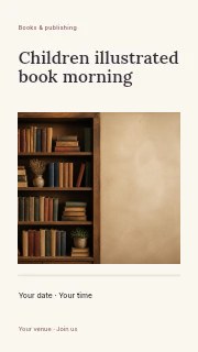 Children illustrated book morning instagram story template · Title & photograph