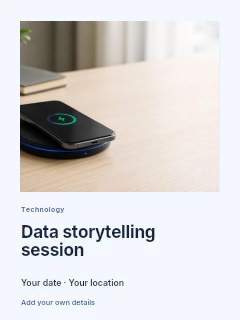 Smartphone Wirelessly Charging on Desk in Data storytelling session · Gallery editorial