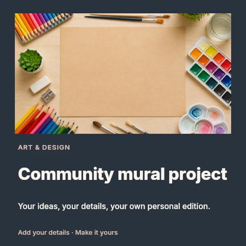 Community mural project social media post template