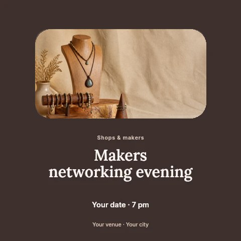 Makers networking evening social media post template