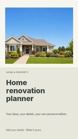 Home renovation planner instagram story template