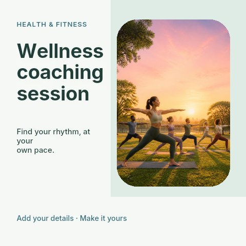 Wellness coaching session social media post template