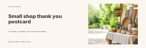 Small shop thank you postcard banner template