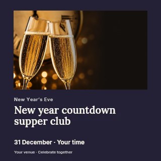 New Year countdown supper club social media post template · Gallery editorial
