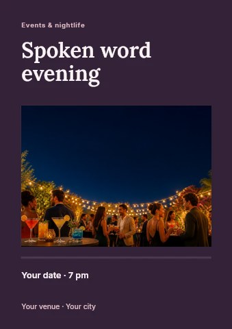 Spoken word evening flyer template