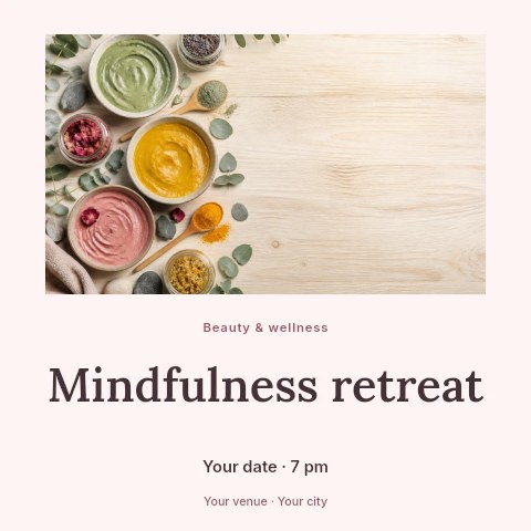 Mindfulness retreat social media post template