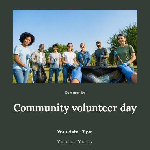 Community volunteer day social media post template