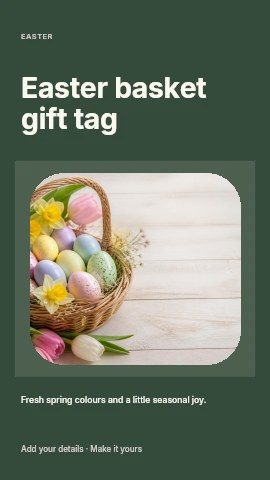 Easter basket gift tag instagram story template