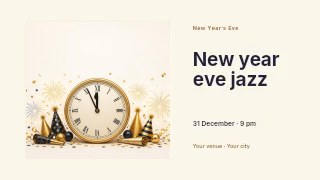 New Year Eve jazz youtube thumbnail template · Horizontal photo dialogue