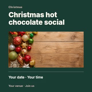 Christmas hot chocolate social social media post template · Title & photograph