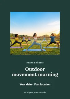Outdoor movement morning flyer template · Picture window