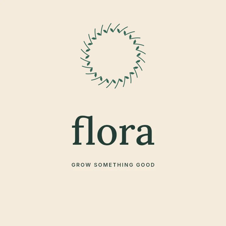 Birch wreath · full with 24 leaves in Flora · Botanical logo