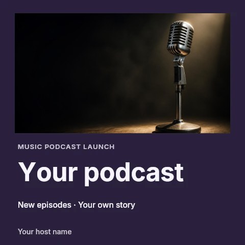 Music podcast launch podcast cover template