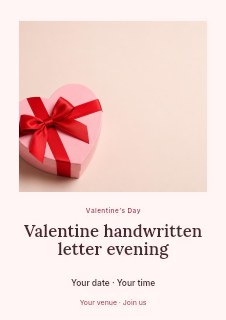 Valentine handwritten letter evening flyer template · Quiet photo gallery