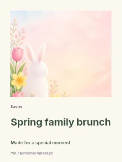 Easter bunny with spring flowers background in Spring family brunch · Gallery editorial