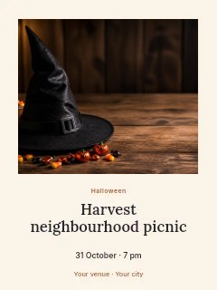 Harvest neighbourhood picnic poster template · Quiet photo gallery