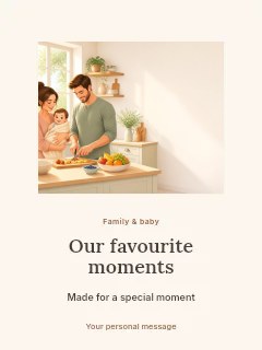 Family photo keepsake invitation template · Picture window