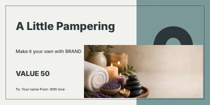 A Little Pampering · Spectrum gift voucher template