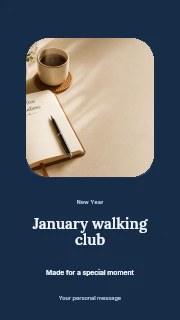 January walking club instagram story template · Picture window