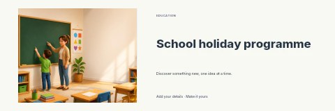 School holiday programme banner template