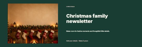 Christmas family newsletter banner template