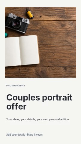 Couples portrait offer instagram story template