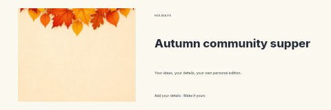 Autumn leaf garland decoration in Autumn community supper banner template