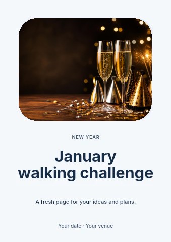 January walking challenge flyer template