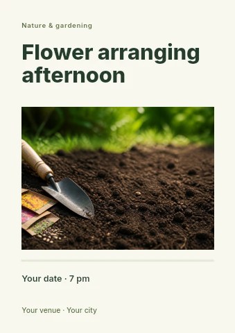 Flower arranging afternoon flyer template