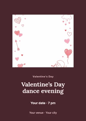 Valentine’s Day dance evening flyer template