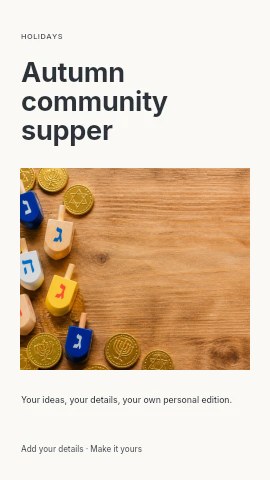 Autumn community supper instagram story template