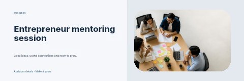 Entrepreneur mentoring session banner template