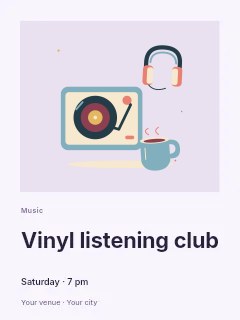 Vinyl listening corner with headphones and warm tea in Vinyl listening club · Gallery editorial
