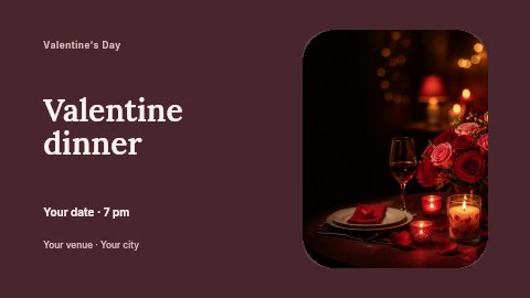 Valentine dinner banner template