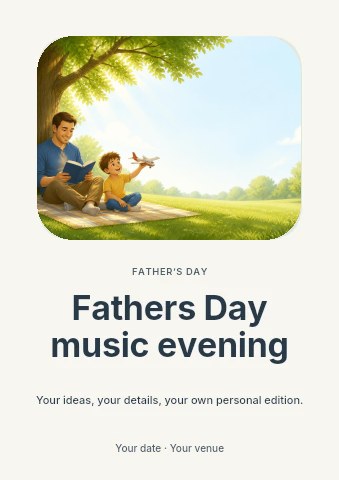 Fathers Day music evening flyer template