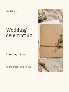 Wedding Celebration invitation template · Split portrait