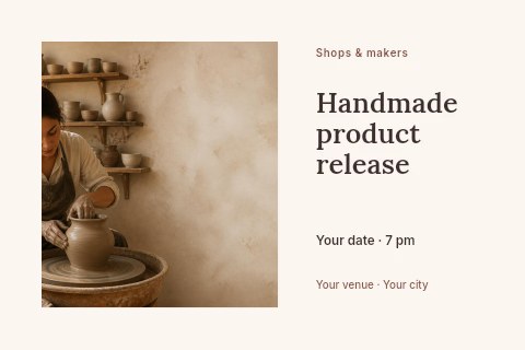 Handmade product release postcard template