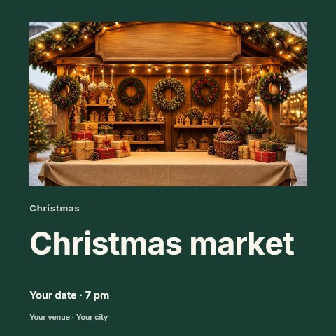 Christmas market social media post template