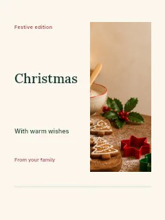 Christmas gingerbread cookies with icing in Christmas · Split portrait