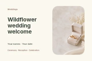 Wildflower wedding welcome postcard template · Horizontal photo dialogue