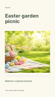 Easter garden picnic instagram story template · Title & photograph