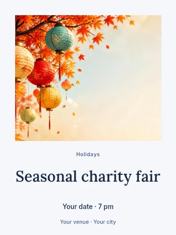 Seasonal charity fair invitation template