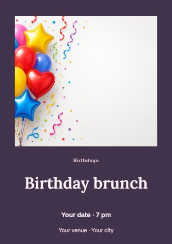 Birthday brunch flyer template