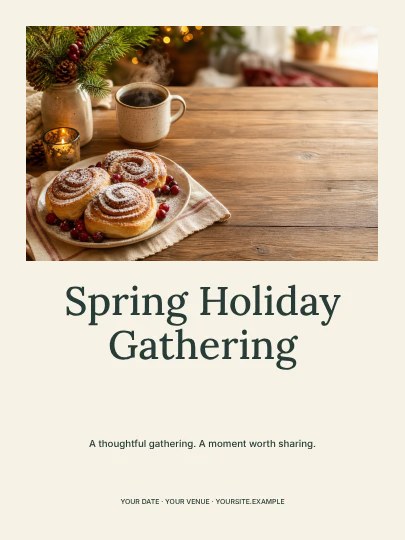 Spring Holiday Gathering · Classic invitation template