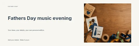 Fathers Day music evening banner template